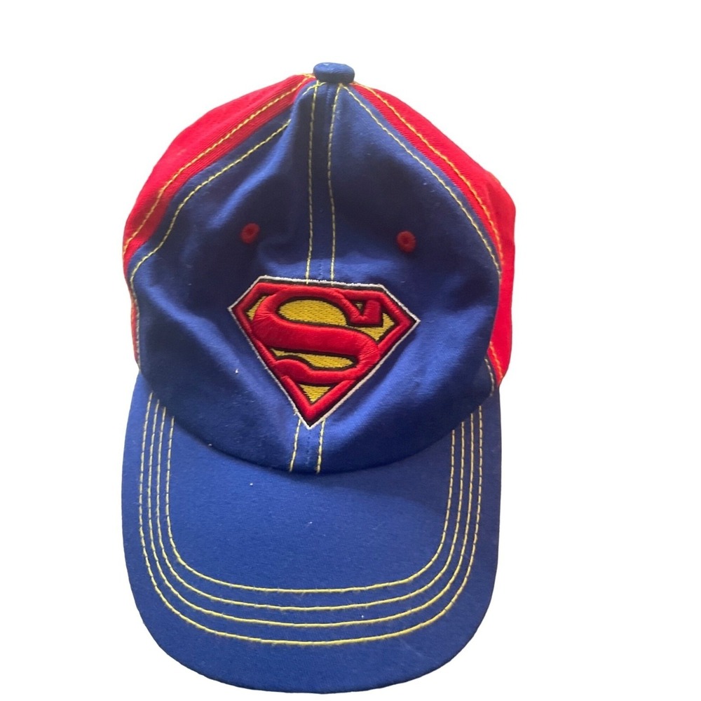 Superman Six Flags Baseball‎ Cap Red Blue Embroidered Logo Adjustable
